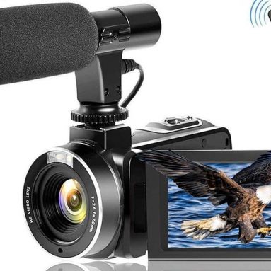 Video Camera Vlogging Camera with MicrophoneFull HD 1080p 30fps 24.0MP Video Camcorder