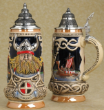 Viking German Handpainted Beerstein