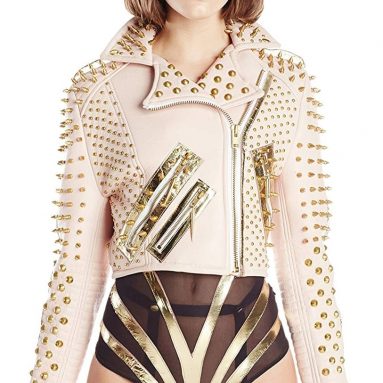 Viktor Luna Women’s Spiked Leather Jacket