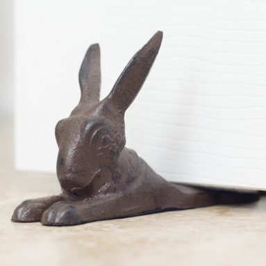 Vintage Cast Iron Bunny Rabbit Door Stop