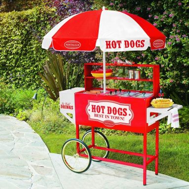 Vintage Collection Hot Dog Vending Cart with Umbrella