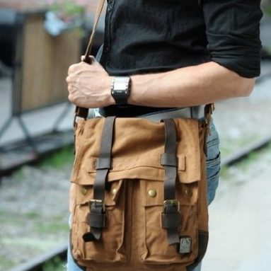 Vintage Military Canvas Messenger Bag