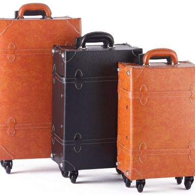 Vintage Trolley suitcase carry on Luggage TSA