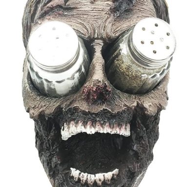 Zombies salt pepper shakers holder
