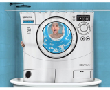 Washing machine shower curtain