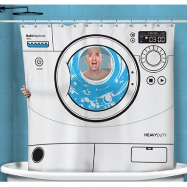 Washing machine shower curtain