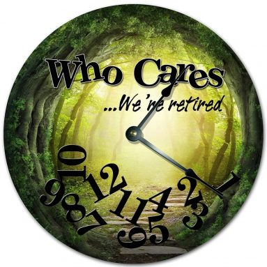 WHO Cares We’re Retired Creepy Forest Tunnel Design Clock