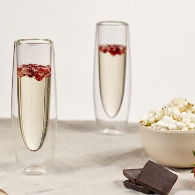 Wall Insulated Borosilicate Thermo Champagne Glass Flute