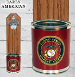 Wall Mounted Bottle Opener with US Marines Flag Tin Can Cap Catcher
