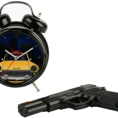 Wanted Alarm Clock Shoot The Taxi W. Gun Remote Metal