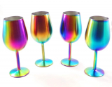 Wares Colorful Rainbow Stainless Steel Wine Glasses