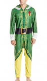 Warner Brothers Men’s Buddy the Elf Hooded Uniform Union Suit