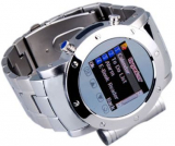 W980 Cool Stainless Steel Quad Band Bluetooth Mp3 Mp4 Wrist Watch Cell Phone Silver