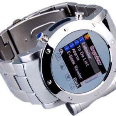 W980 Cool Stainless Steel Quad Band Bluetooth Mp3 Mp4 Wrist Watch Cell Phone Silver