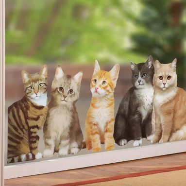 Watching Cats Window Cling Decal