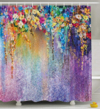 Watercolor Flower Home Decor Shower Curtain