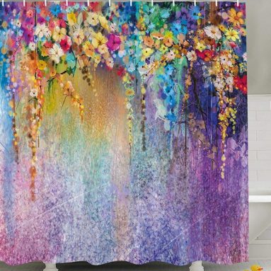 Watercolor Flower Home Decor Shower Curtain