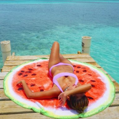 Watermelon Round Beach Towel