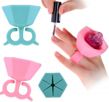 Wearable Silicone Nail Polish Bottle Ring Holder Nail Art Beauty Tools