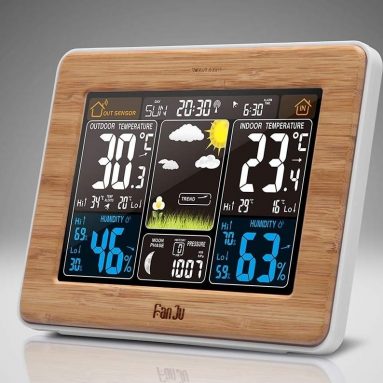 Weather Alarm Clock Wireless Ecast Phase Snooze Lunar Large Led Display Digital Color