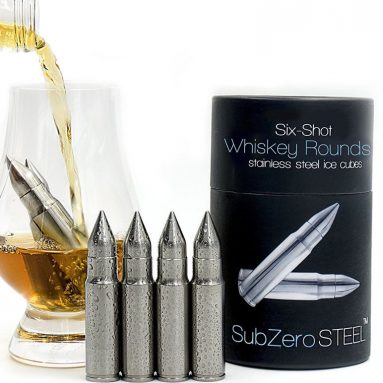 Whiskey Rounds Solid Stainless Steel Bullet Shaped Whiskey Stones