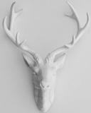 White Resin Deer Sculpture Head