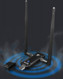 Wireless USB 3.0 Wi-Fi Adapter w/2x 5dBi Removable External Antennas