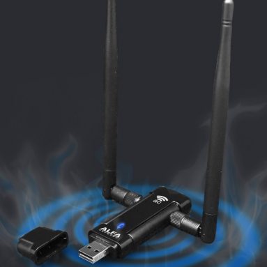 Wireless USB 3.0 Wi-Fi Adapter w/2x 5dBi Removable External Antennas