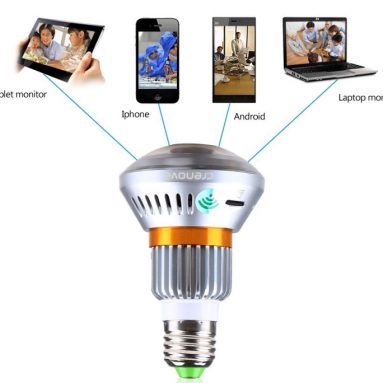 WirelessWiFi Automatic Light Control and Video Recording Bulb Hidden Security DVR Camera
