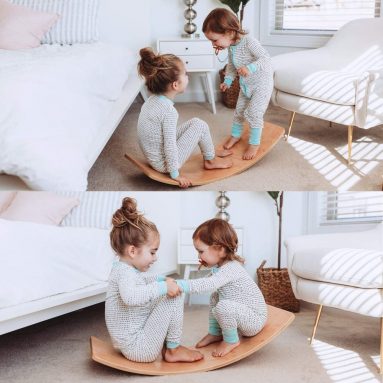 Wobbel Balance Board Kid Yoga Board Curvy Board Wooden