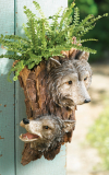 Wolf Outdoor Decorative Sculpted Wall Planter