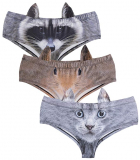 Womens’ 3D Animal Print Cute Briefs with Ears