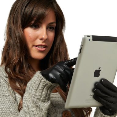 Women’s Wool Lined Touchscreen Leather Gloves