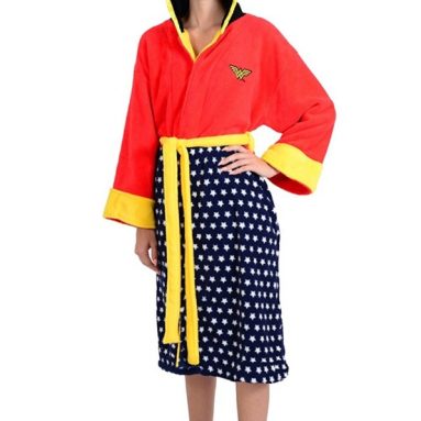 Wonder Woman Stars Hooded Cosplay Fleece Robe