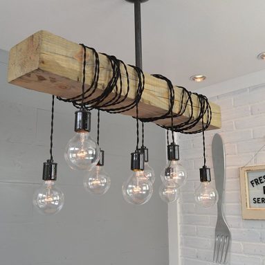 Wood Beam Chandelier