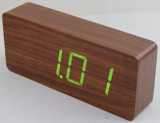 Wood Grain LED Alarm Clock