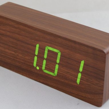 Wood Grain LED Alarm Clock