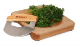 Wood Herb Chopping Bowl with Classic Mezzaluna