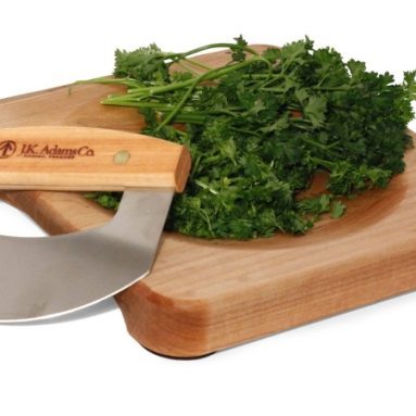 Wood Herb Chopping Bowl with Classic Mezzaluna