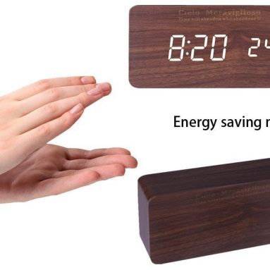 Wood LED Clock with Voice Control
