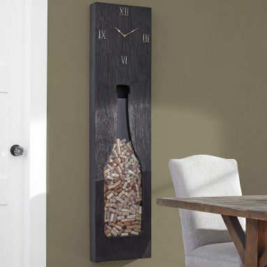 Wood and Brass Cork Catcher Wall Clock