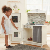 Wooden Play Kitchen with Black Board