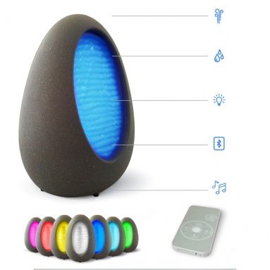 World’s First Waterfall, Essential Oil Ultrasonic Diffuser with Bluetooth Enabled Speaker