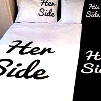 Wowelife Cotton His Side and Her Side Trim 4-Piece Duvet Cover Set