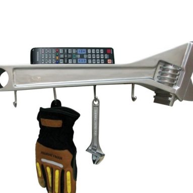 Wrench 3-D Coat Rack Wall Dress Hanger With Shelf