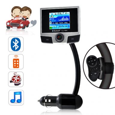 Bluemax Car Bluetooth + MP4 Player with Steering Wheel Remote