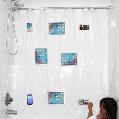 YouTub Premium Clear Shower Curtain Liner With Waterproof Media Pockets