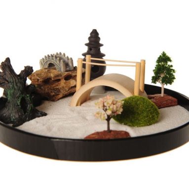 Zen Garden with Boat Bridge Japanese Censers Set