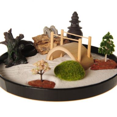 Zen Garden with Boat Bridge Japanese