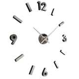Adhesive Numbers Metal Wall Clock